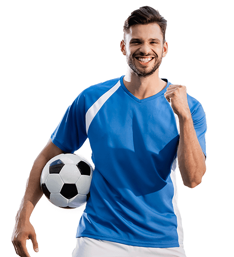 happy professional soccer player in blue and white 2022 06 23 15 06 58 utc isolated
